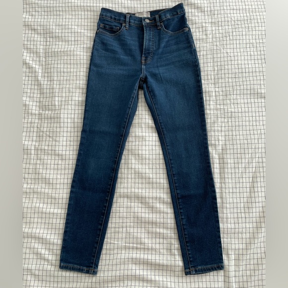 Everlane High Rise Skinny Jean in Mid Blue - Picture 1 of 6